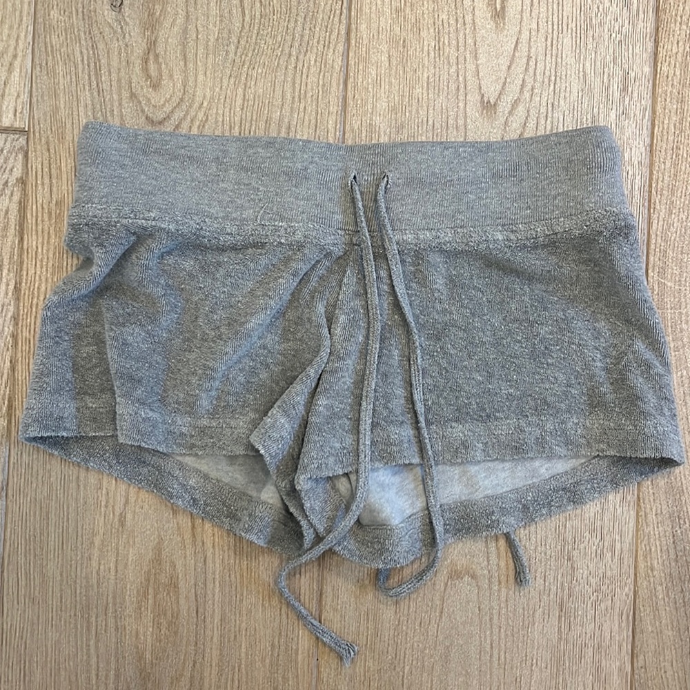Gray solid terry short
